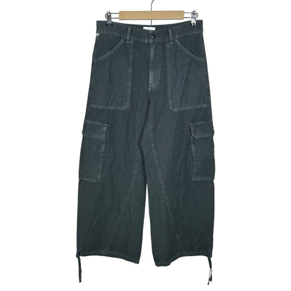 Citizens of Humanity Thassos Utility Pants Womens 27 Black Cargo Twist Seam NEW